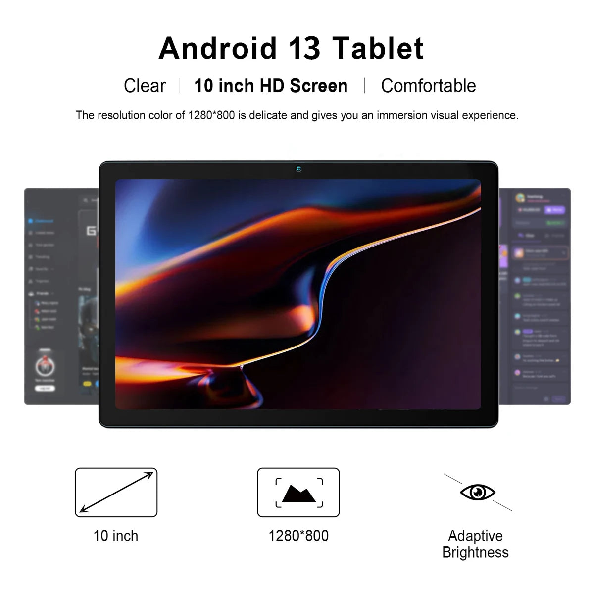 2025 NEW MB1001 Tablets 10.1" 1080P HD Display 2MP+5MP Camera 6GB RAM 64GB ROM 128GB Expandable 5000mAh Battery Android13 Pad PC