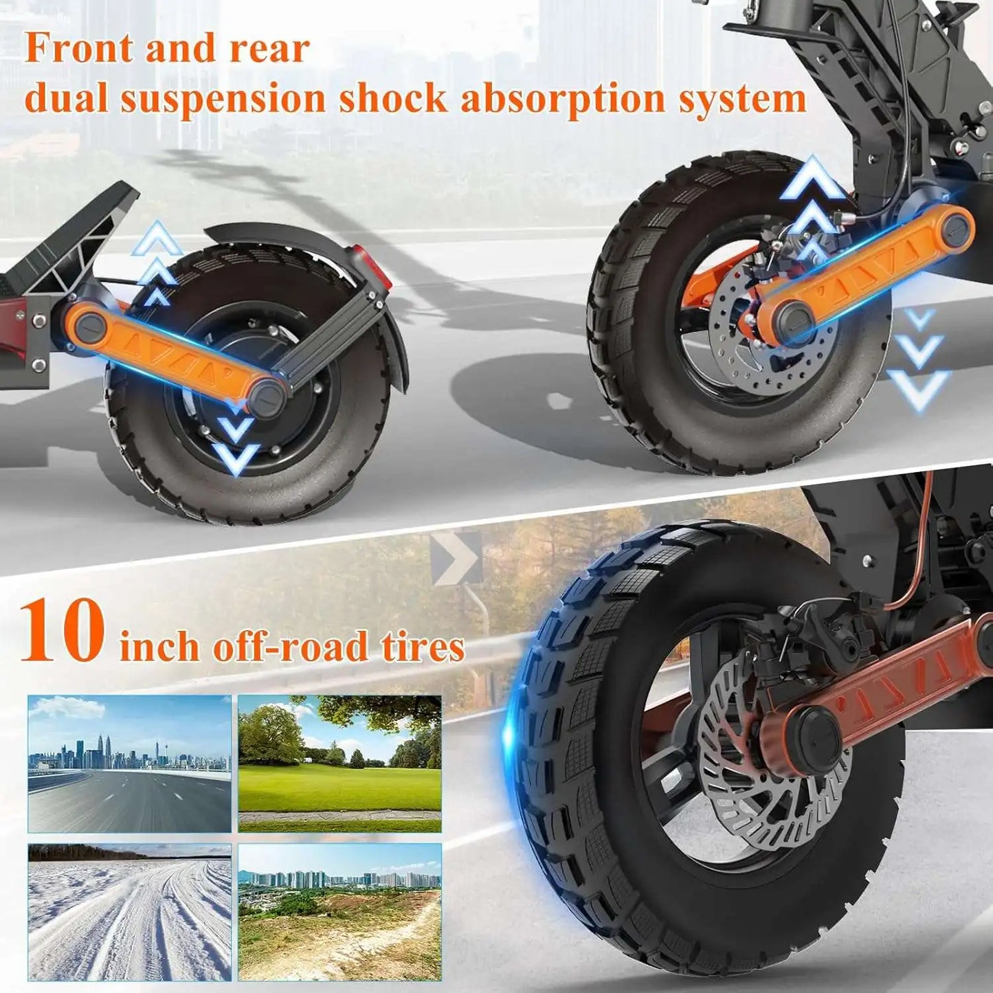JOYOR S5-Z 10" Off-Road Electric Folding Scooter 600W Motor 48V 13Ah Battery