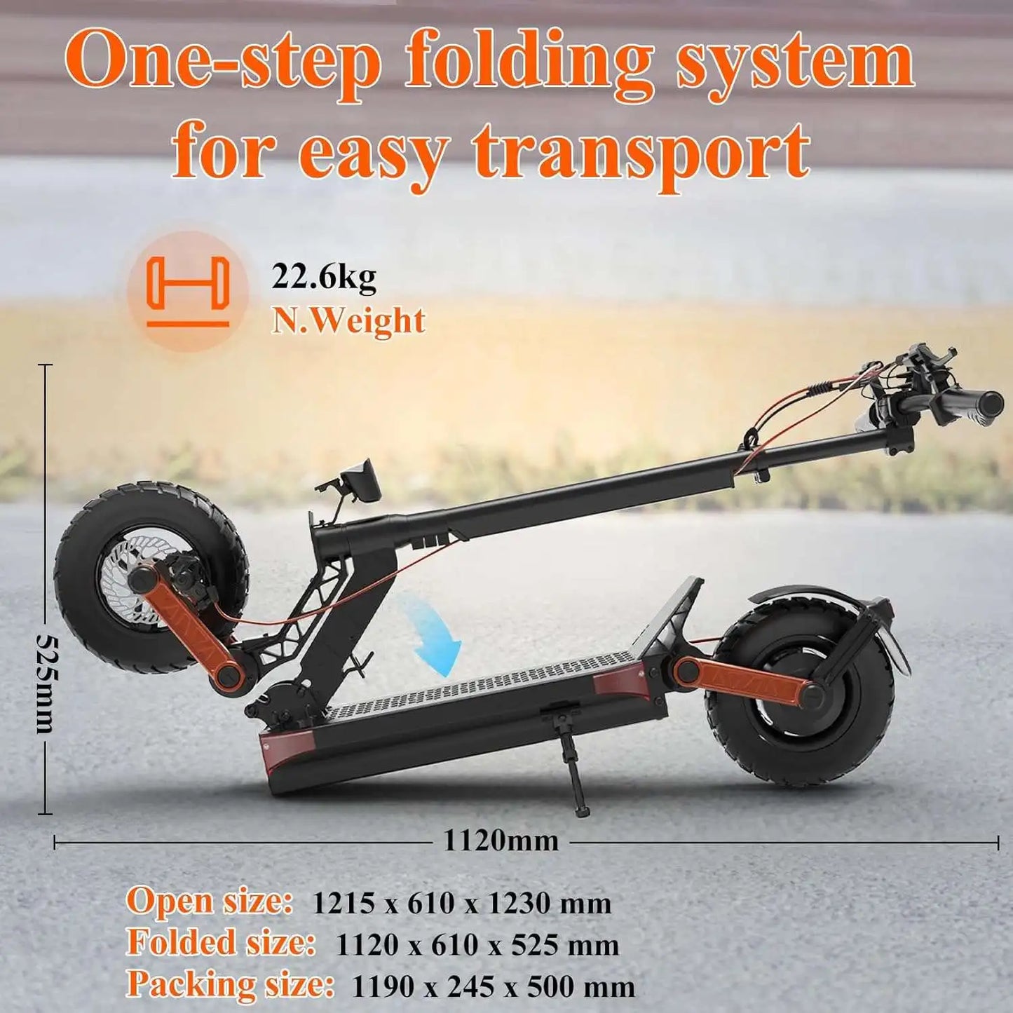 JOYOR S5-Z 10" Off-Road Electric Folding Scooter 600W Motor 48V 13Ah Battery