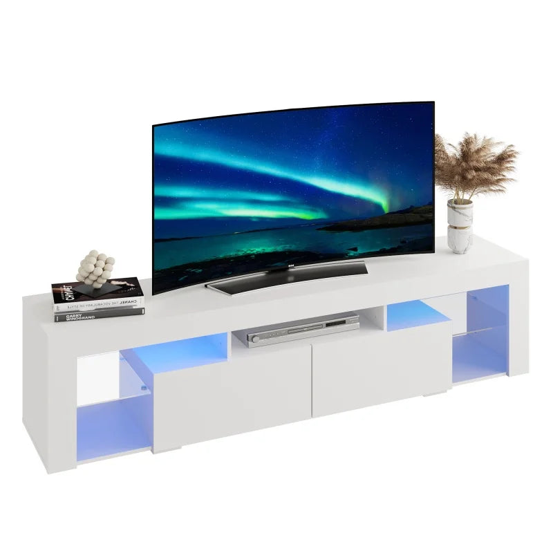 GALAXHERO 63 Inch TV Stand Modern TV Console 2 Drawers LED Entertainment Center for 60-70 Inch TV Living Room
