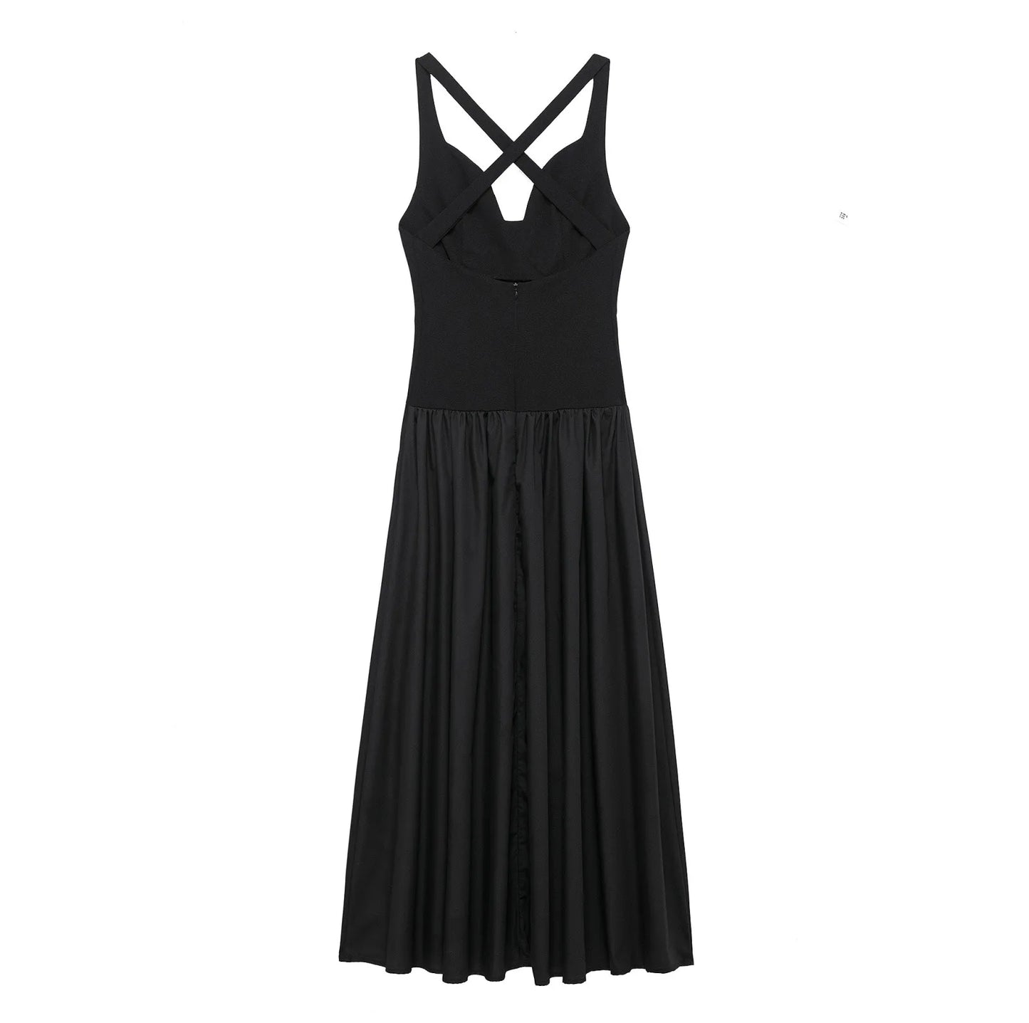MYST&ZA Women's Spring New Fashion Street Style Sexy V-neck Sleeveless Crossover Vest Dress