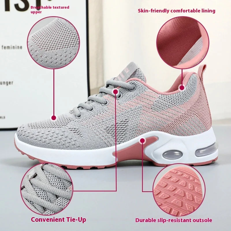 SeeMore Summer Large Size Casual Breathable Lace-Up Air Cushion Running Sneakers Gym Training Comfortable Walking Shoes