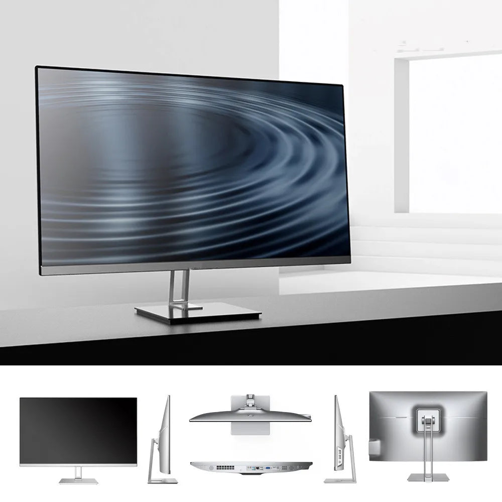 Aotesier 24 inch Led High Quality Built-in Battery Desktop Monoblock Gaming Computer With Webcam Business All In One Pc win10 8G