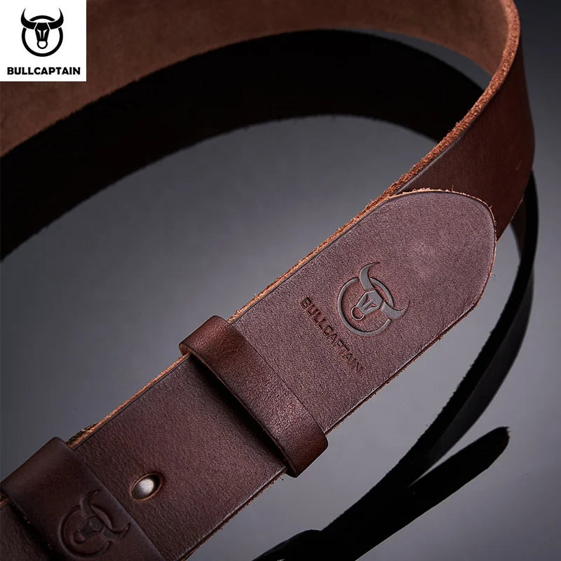 Bullcaptain Luxury Belts Men Leather Belts Genuine Men's Real Leather Ratchet Dress Belt with Automatic Buckle