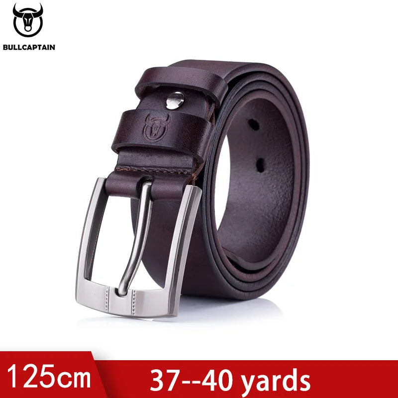 Bullcaptain Luxury Belts Men Leather Belts Genuine Men's Real Leather Ratchet Dress Belt with Automatic Buckle
