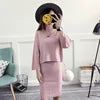 2710-XUJO- Knitted Two Piece Sweater Dress Lady Winter Teen Girl Jumper Pullovers Suit Twin-sets