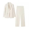 OUDINA Fashion Elegant Single Button Loose Women Suits Jackets Two Piece Suit