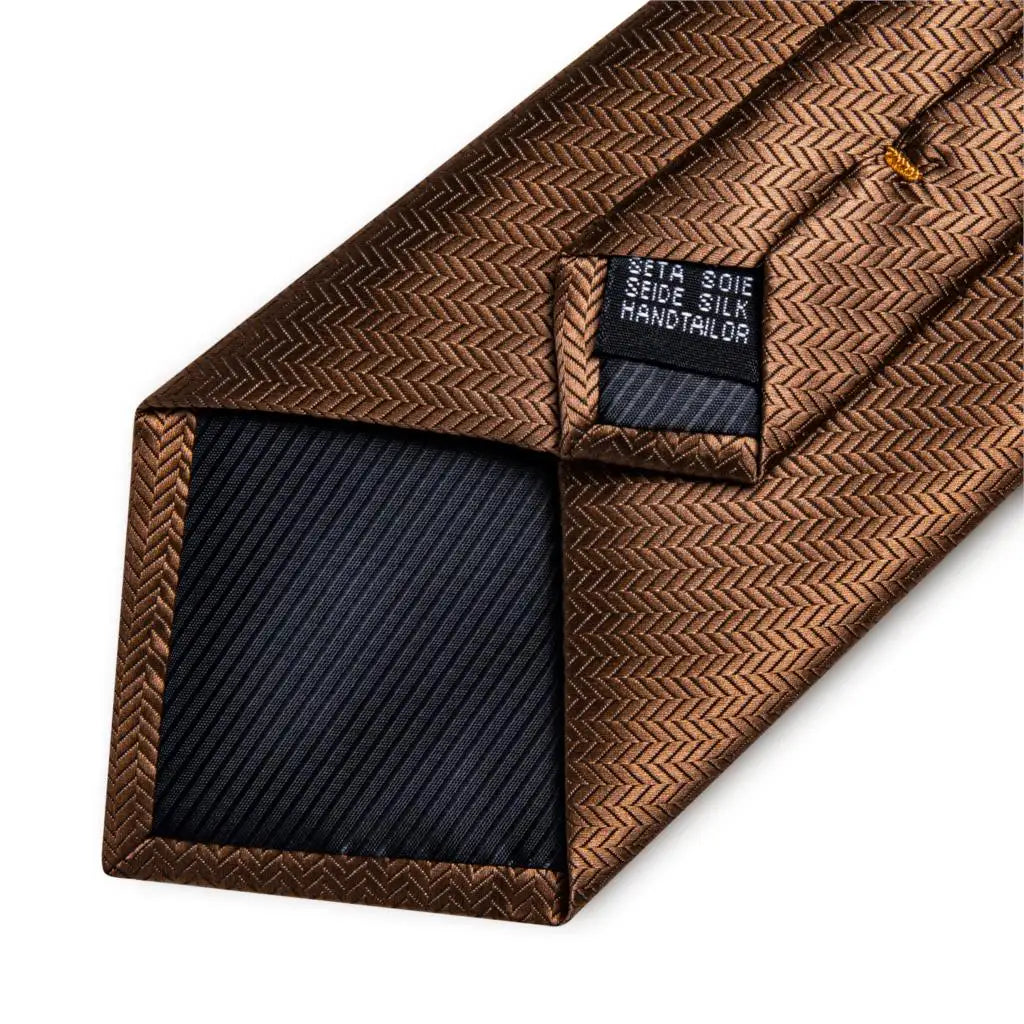 8cm Solid Brown Gold Ties For Men