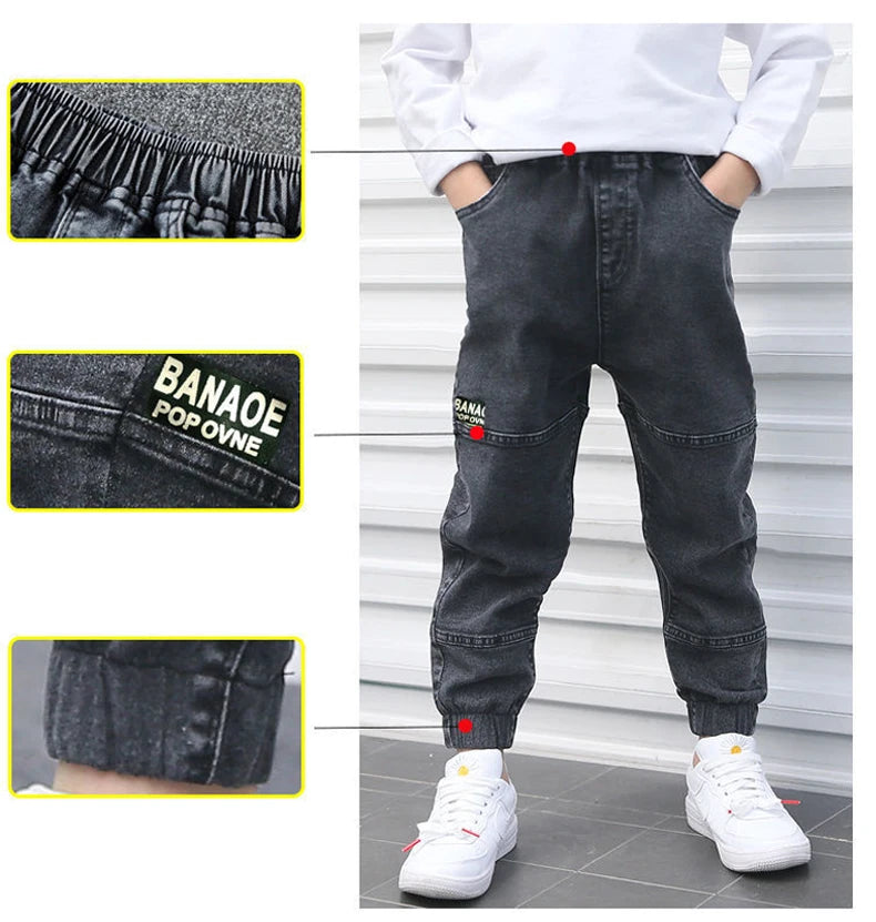 DIIMUU Kids Baby Boys Clothes Jeans Fashion Trousers Denim Pants 5-11 Years Children Wear Clothing Toddler Bottoms