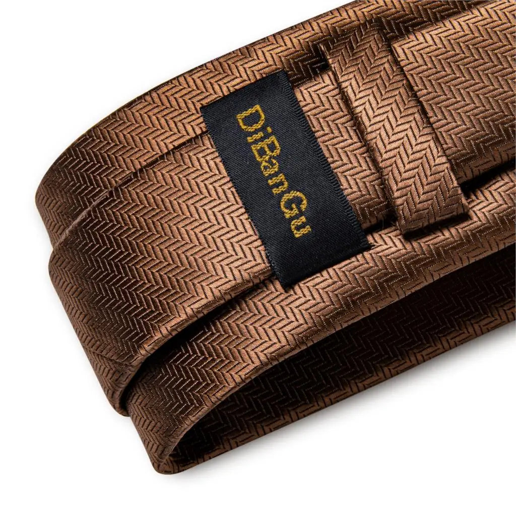 8cm Solid Brown Gold Ties For Men