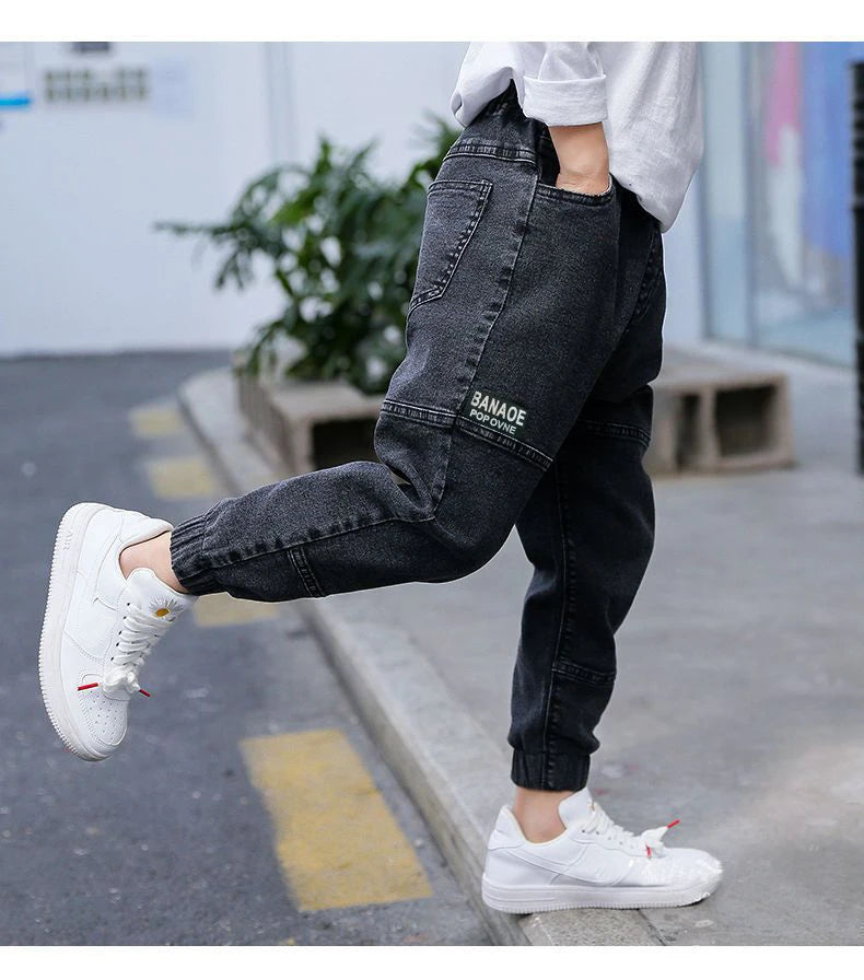 DIIMUU Kids Baby Boys Clothes Jeans Fashion Trousers Denim Pants 5-11 Years Children Wear Clothing Toddler Bottoms