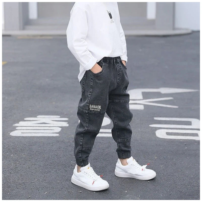 DIIMUU Kids Baby Boys Clothes Jeans Fashion Trousers Denim Pants 5-11 Years Children Wear Clothing Toddler Bottoms