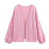 Women New Summer Fashion Embroidered Knitted Cardigan Sweater Vintage Long Sleeve All-match Female Outerwear Tops
