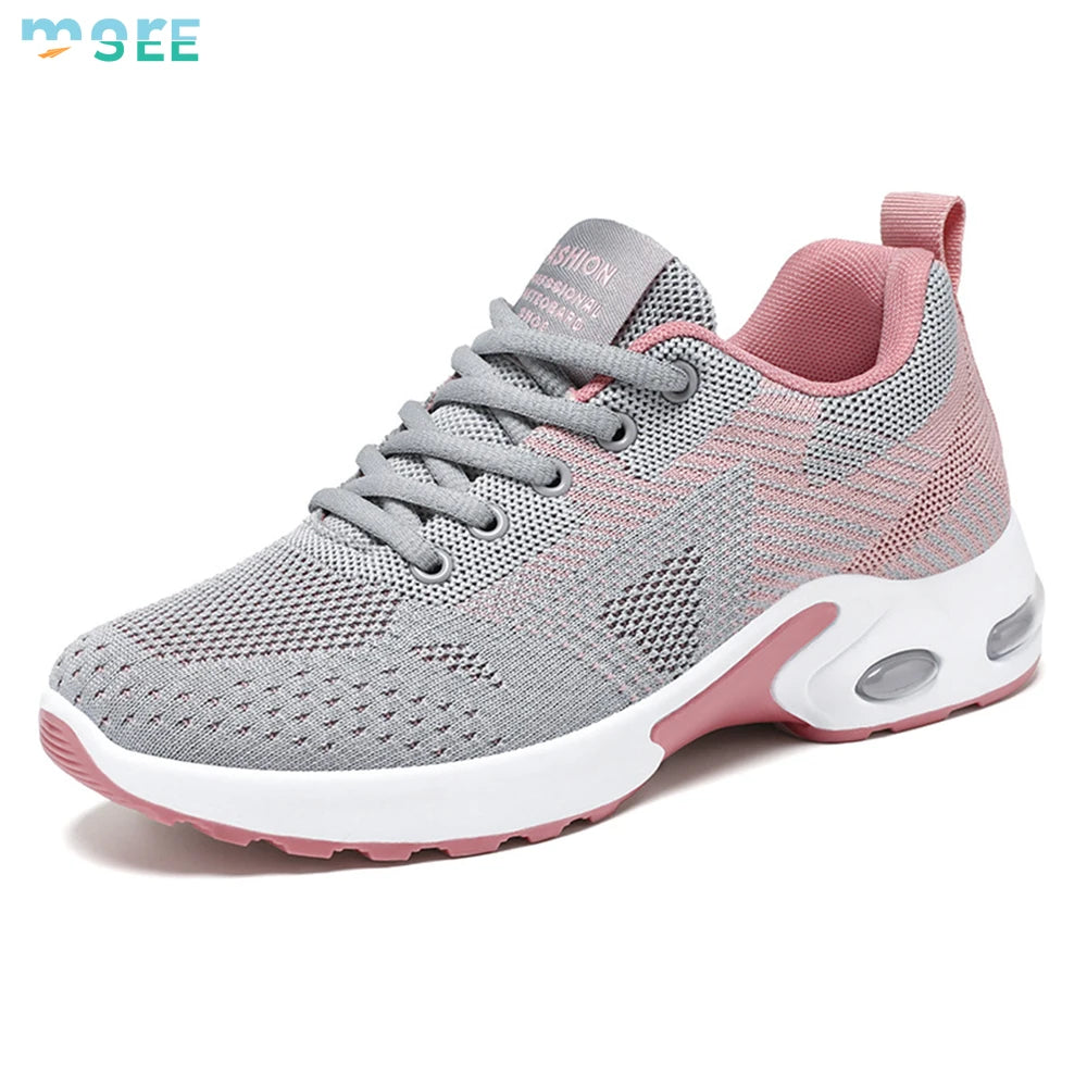 SeeMore Summer Large Size Casual Breathable Lace-Up Air Cushion Running Sneakers Gym Training Comfortable Walking Shoes