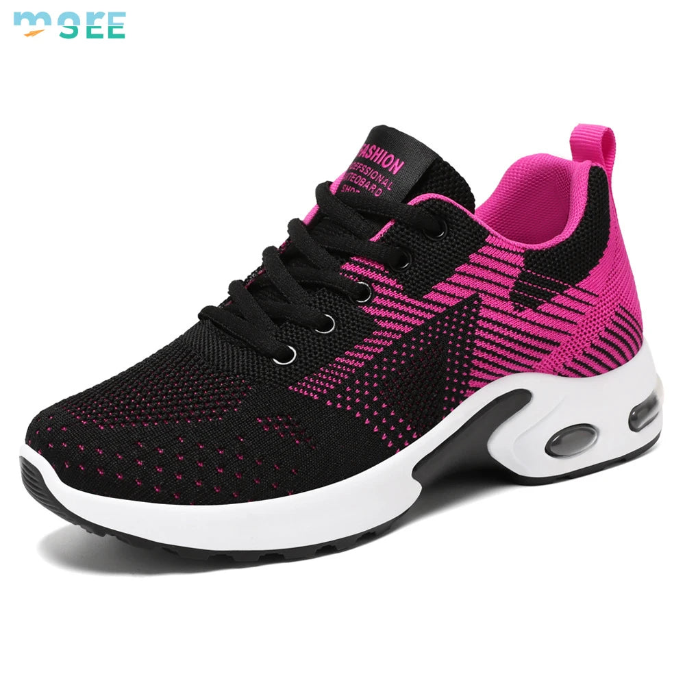 SeeMore Summer Large Size Casual Breathable Lace-Up Air Cushion Running Sneakers Gym Training Comfortable Walking Shoes