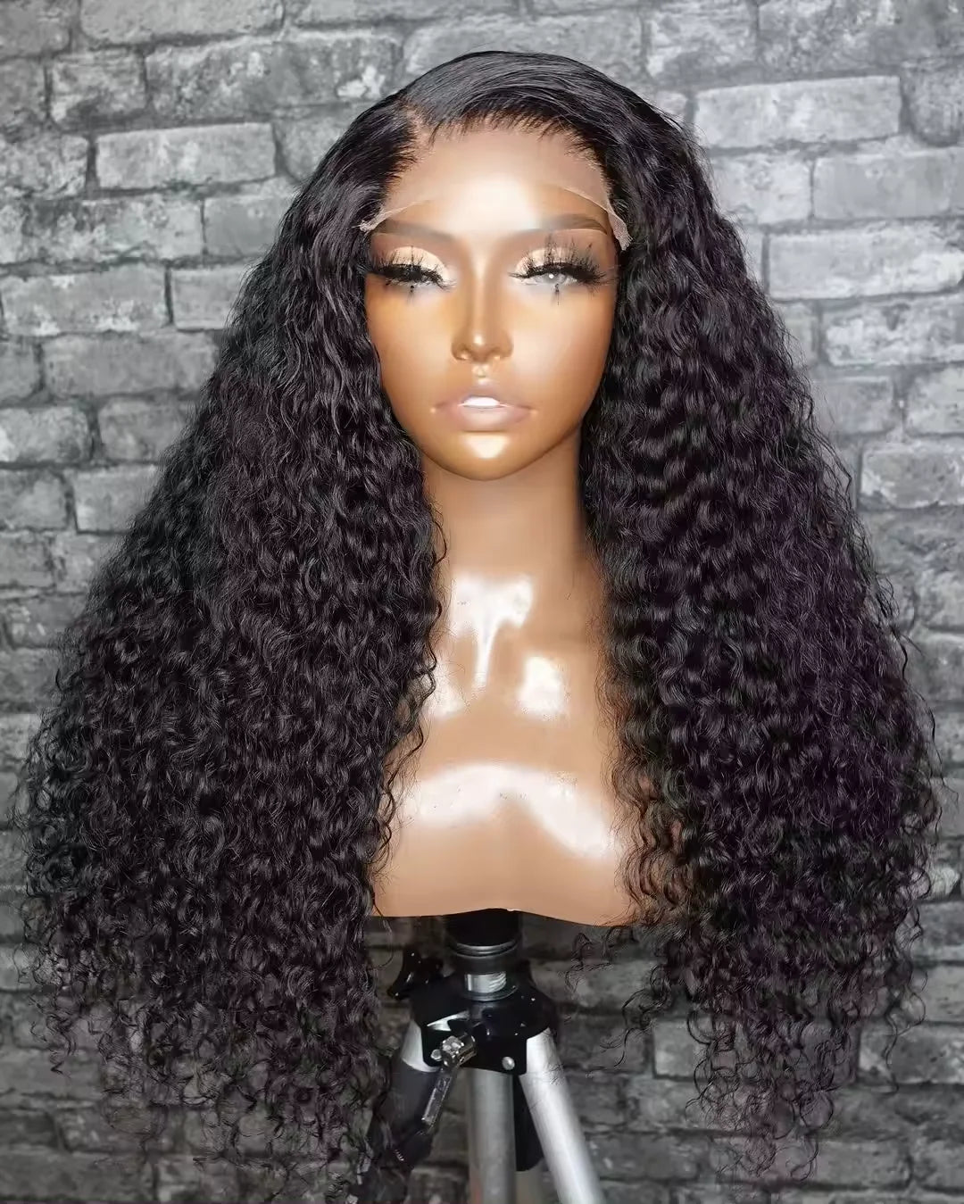 Human Hair Lace Front Wig Frontal Wig Transparent Swiss Glueless Brazilian 100% Virgin HD Lace Long Water Wave Wig Medium Cap