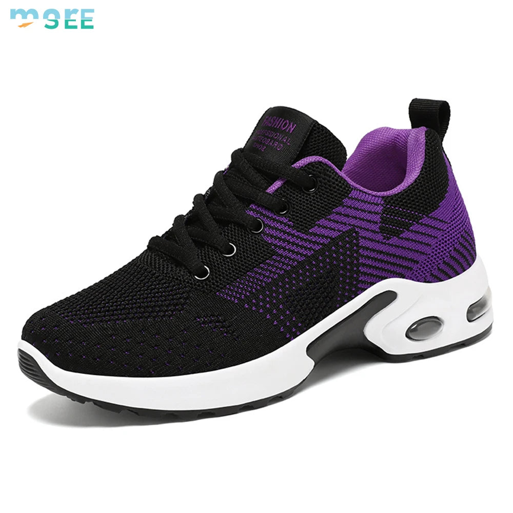SeeMore Summer Large Size Casual Breathable Lace-Up Air Cushion Running Sneakers Gym Training Comfortable Walking Shoes