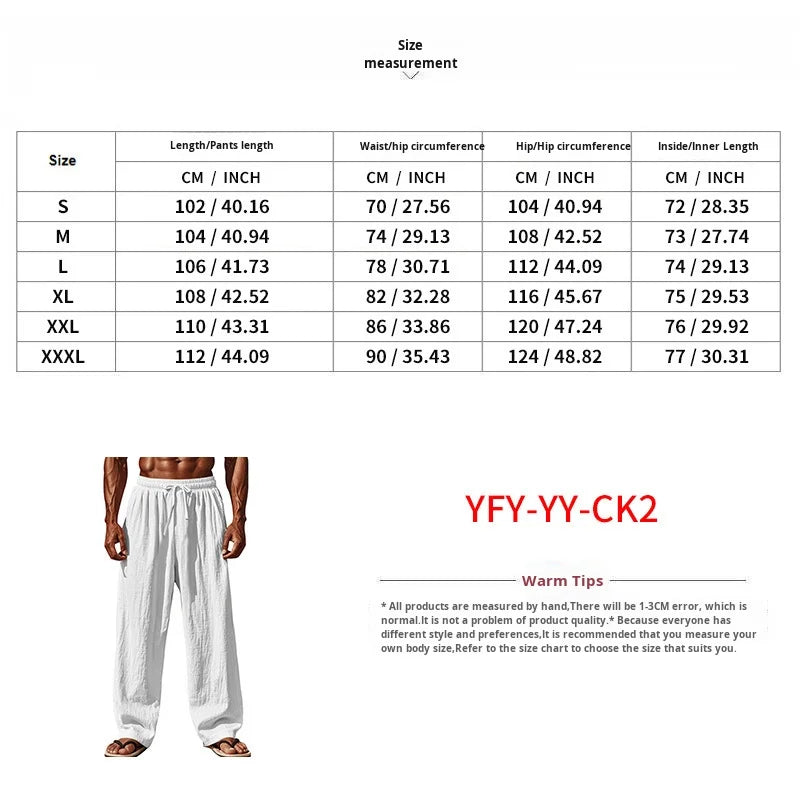 2025 Solid Color Linen Men's Casual Suit Loose Long Sleeve Trousers Shirt Suit Men