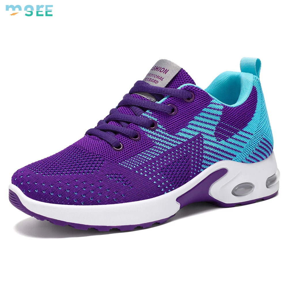 SeeMore Summer Large Size Casual Breathable Lace-Up Air Cushion Running Sneakers Gym Training Comfortable Walking Shoes