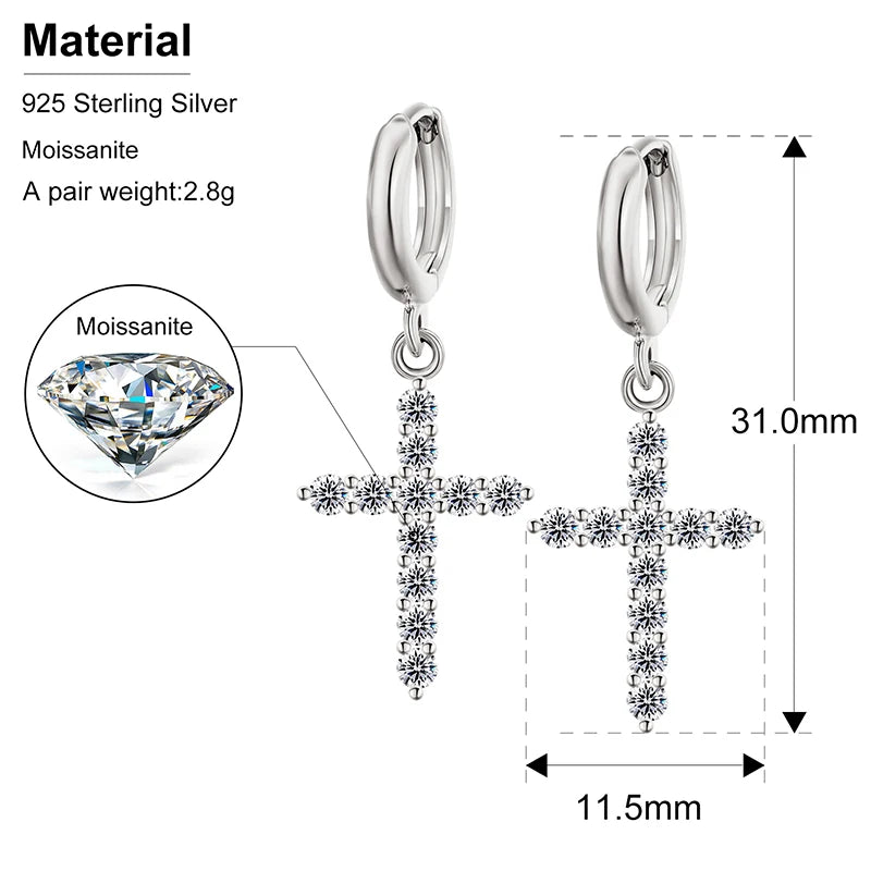 Sterling Silver Cross Earrings