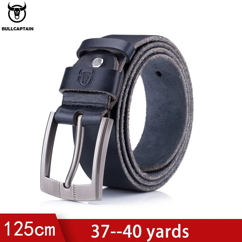 Bullcaptain Luxury Belts Men Leather Belts Genuine Men's Real Leather Ratchet Dress Belt with Automatic Buckle