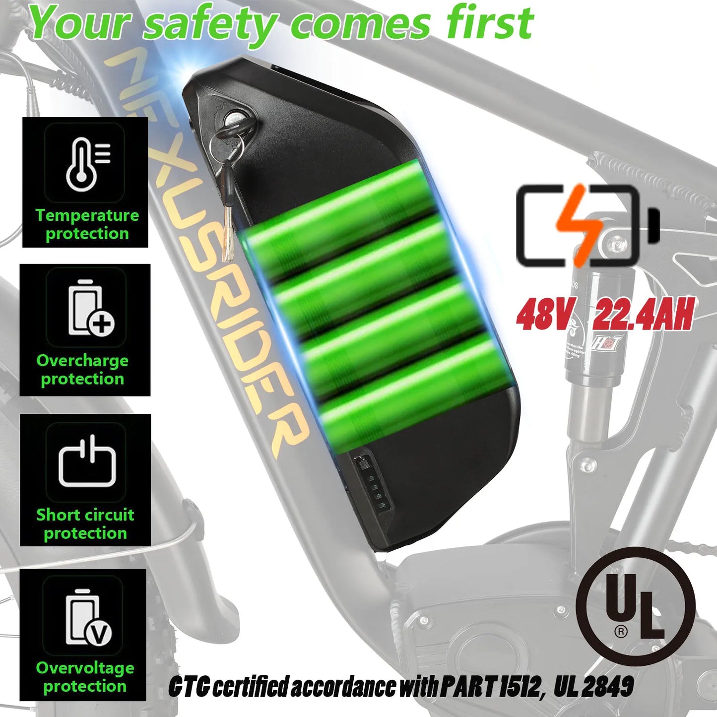 US Warehouse 26" Fat Tire Electric Hybrid MTB Bike Dual Motors Center Controller 48V 22.4AH 2000W Features Rear Shock Absorber