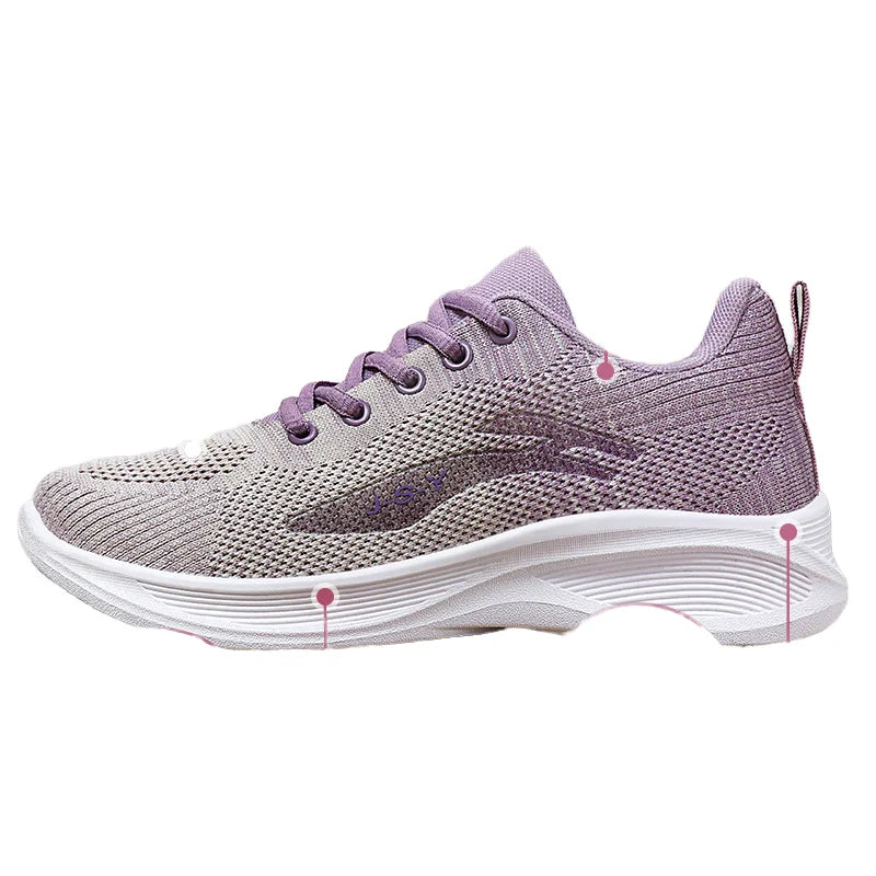 2025 New Women's Walking Style Shoes Casual Lightweight Breathable Sneakers for Summer Autumn Non-slip Cushion Sole Wholesale