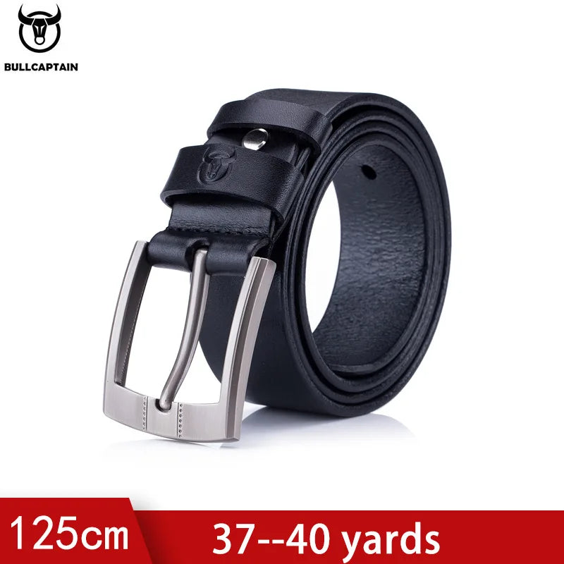Bullcaptain Luxury Belts Men Leather Belts Genuine Men's Real Leather Ratchet Dress Belt with Automatic Buckle