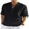 Factory Spot Linen Shirts Wholesale for Men Long Sleeve T-Shirts Breathable 80% Linen Plus Size Shirts