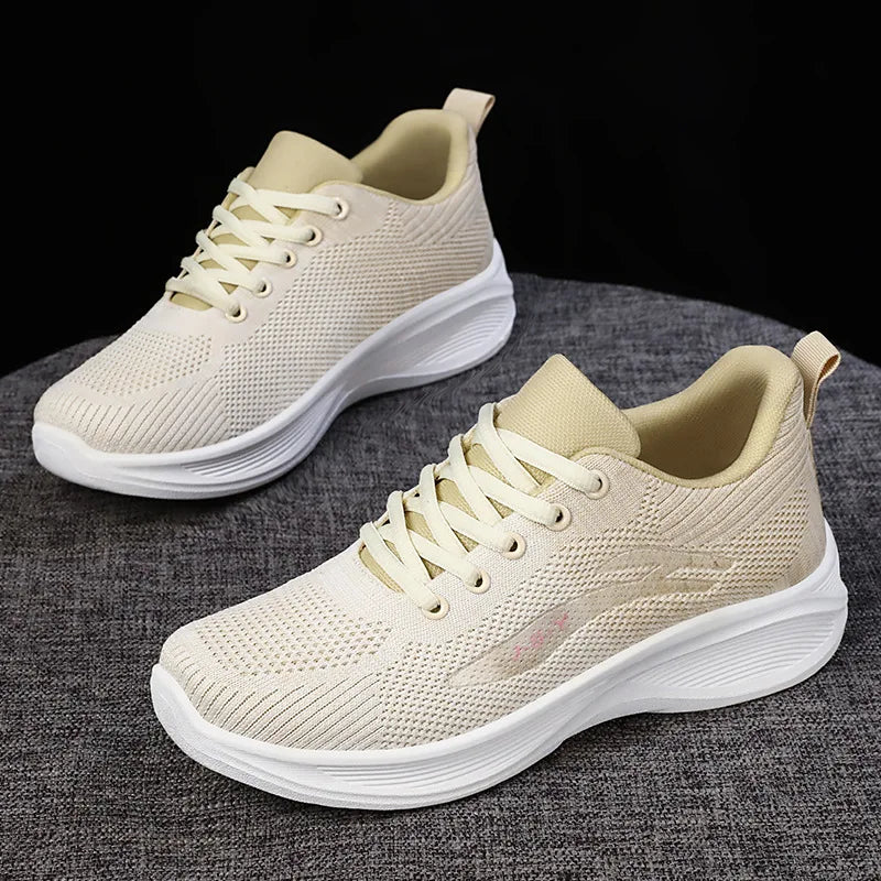 2025 New Women's Walking Style Shoes Casual Lightweight Breathable Sneakers for Summer Autumn Non-slip Cushion Sole Wholesale