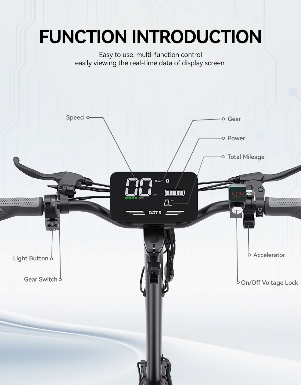 OOTD T10 11" All-Terrain Electric Scooter 500W Motor 48V 13.5Ah Battery