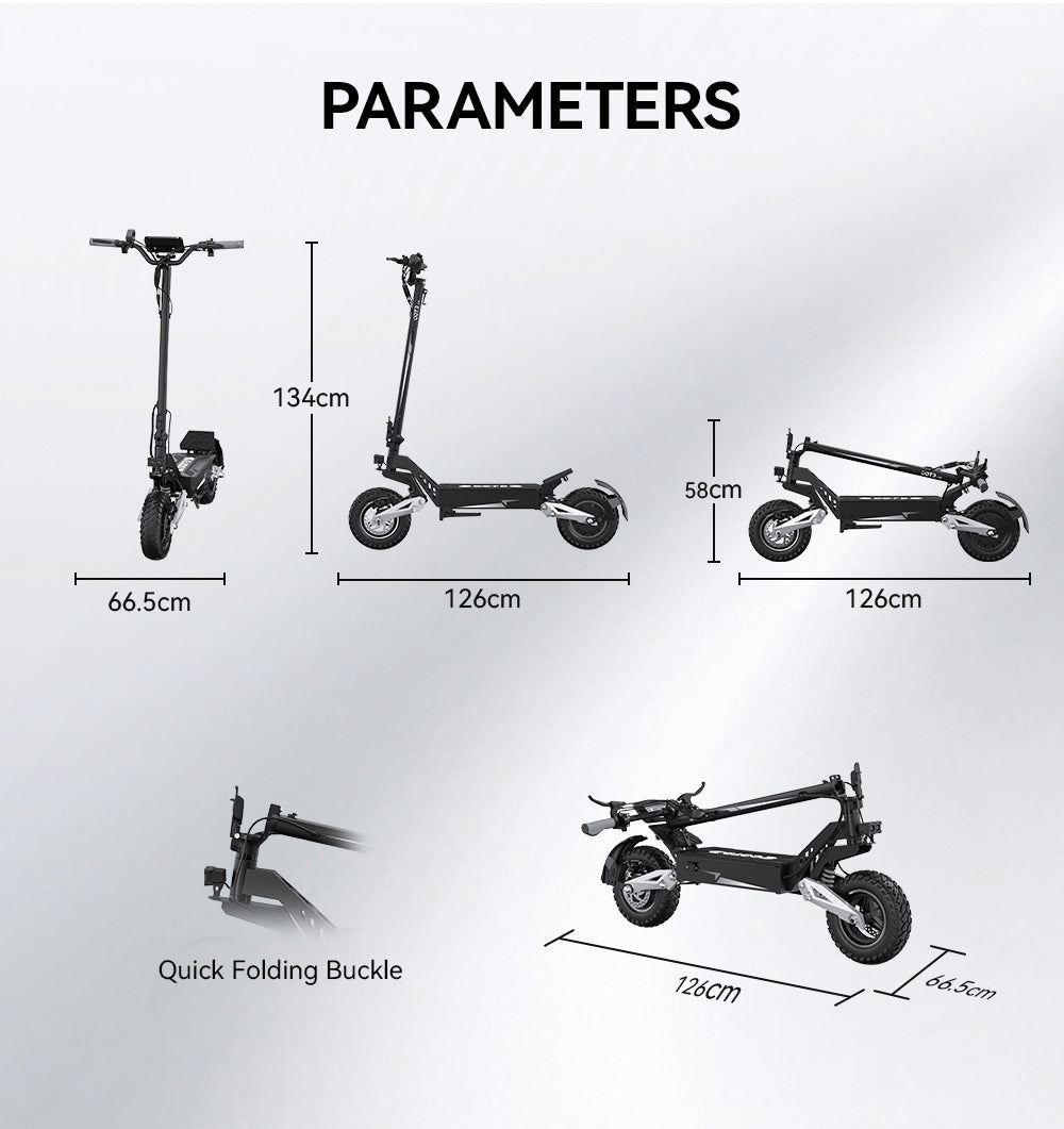 OOTD T10 11" All-Terrain Electric Scooter 500W Motor 48V 13.5Ah Battery