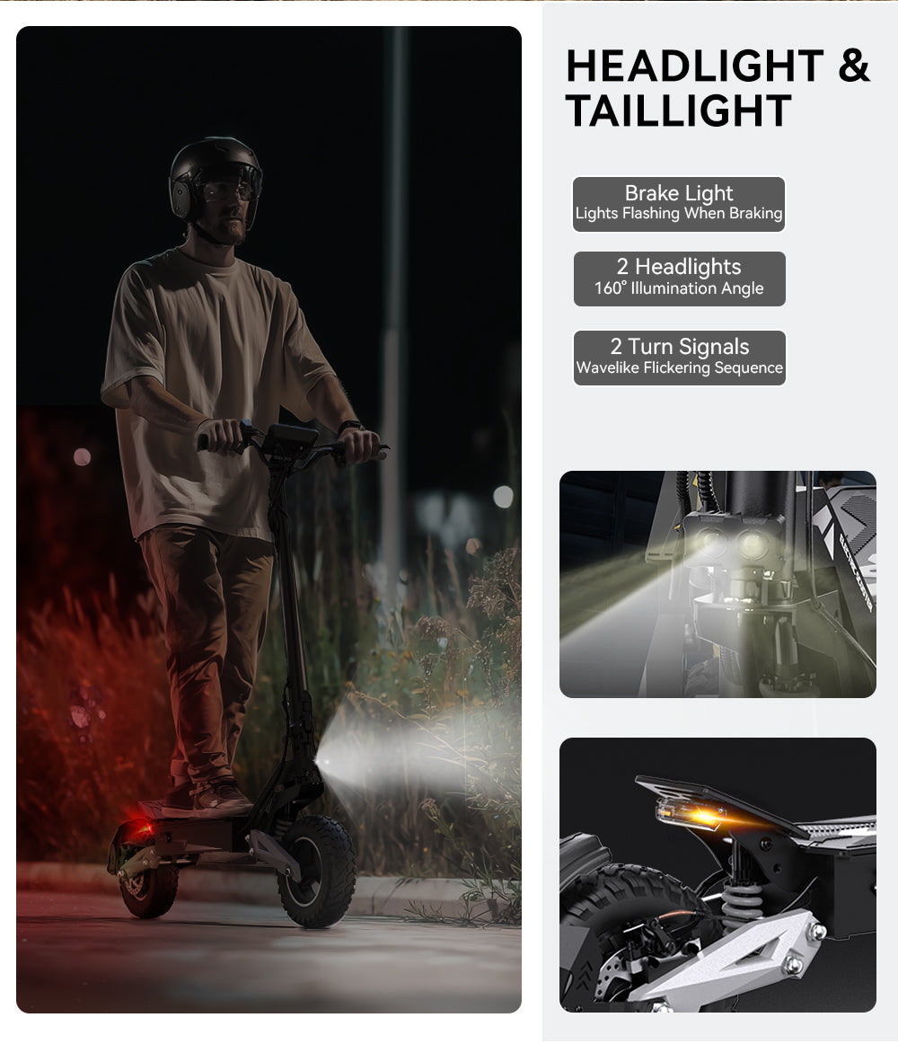 OOTD T10 11" All-Terrain Electric Scooter 500W Motor 48V 13.5Ah Battery