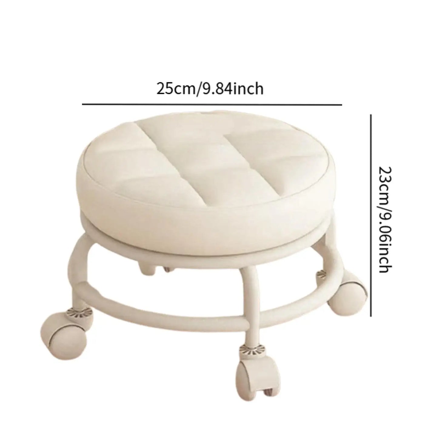 Low Rolling Stool with Wheels Sofa Footstool Universal Swivel Caster Adults Child Foot Rest for Home Office Porch Playroom