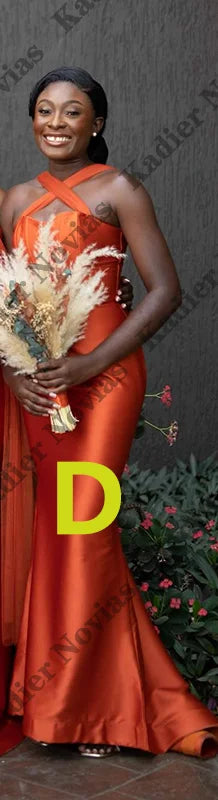 Custom Made Elegant Burnt Orange Bridesmaid Dresses for Women Wedding Party Dress Women Party Vestidos De Boda Para Fiestas