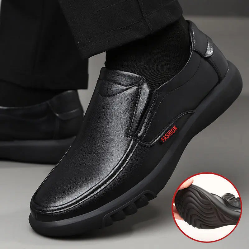 Black Shoes Men Loafers Breathable