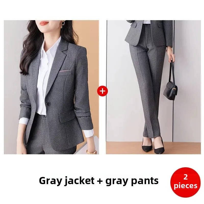 Elegant Western-Style Black Suit Jacket For Women Fashionable Professional Workwear Ideal For Interviews And Office Settings
