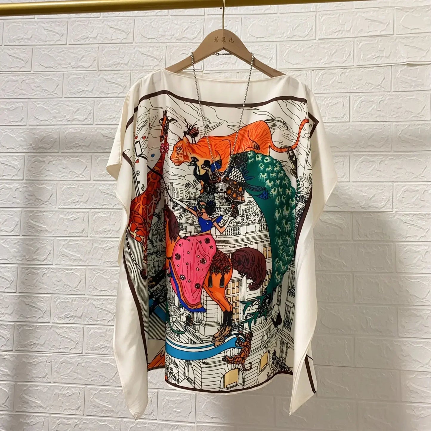 women print satin blouses summer vintage women batwing sleeve print shirts tops lady's satin tops