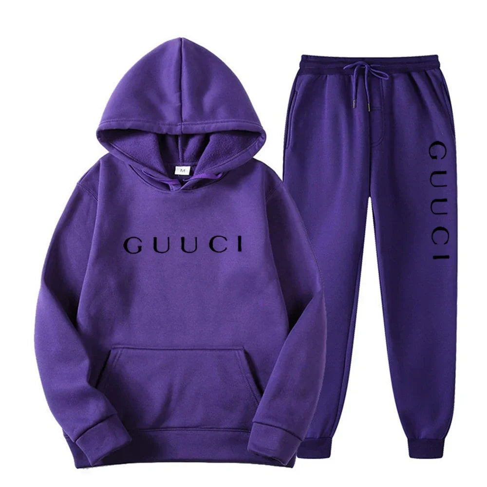 men's and women's hoodie + jogging pants two-piece set