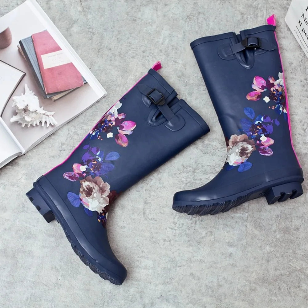 Fashionable Women's High Tube Rain Boots,