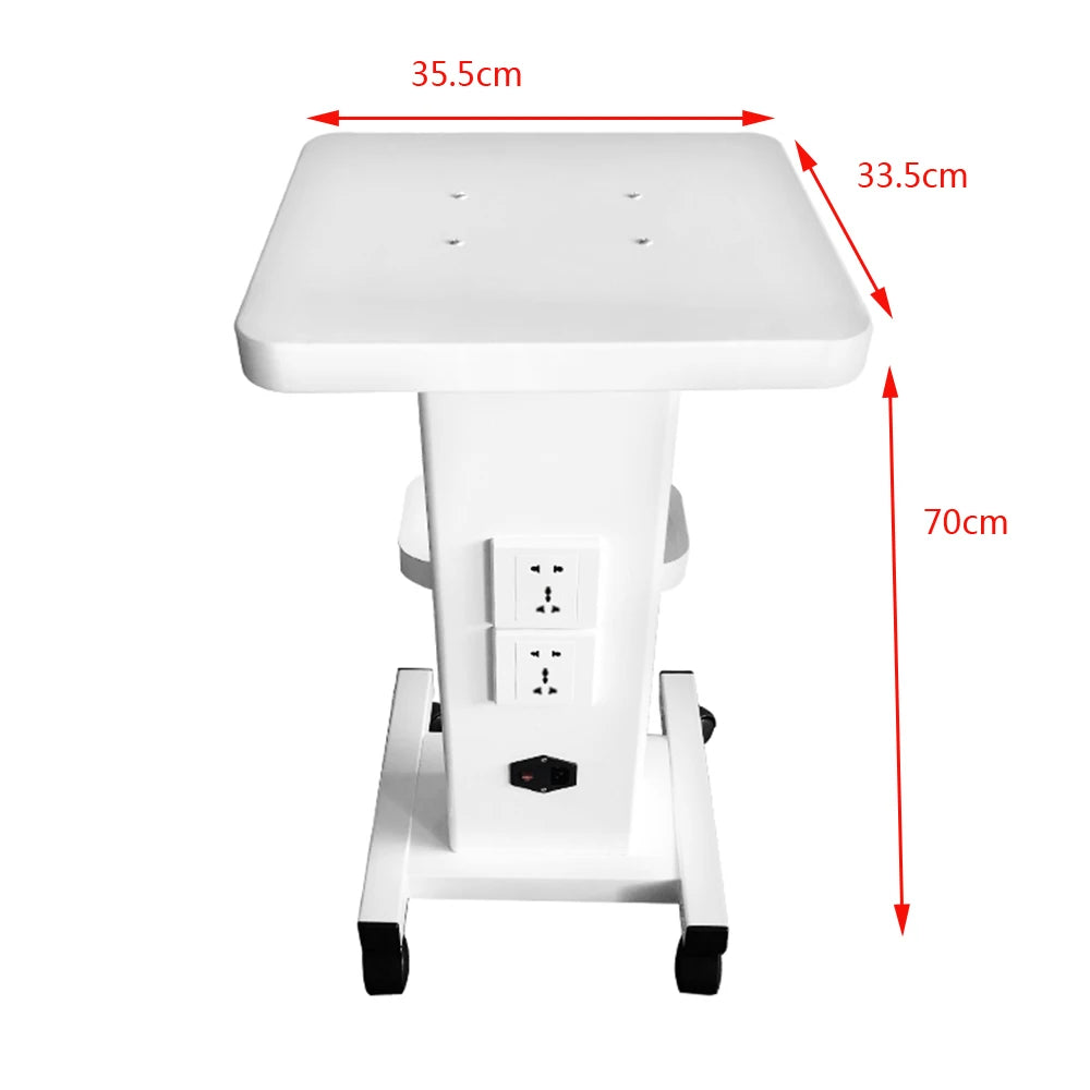 110V White Salon Trolley Beauty Salon Trolley Cart, Beauty Salon Rolling Cart Stand Roller Trolley with Sockets For Beauty Salon