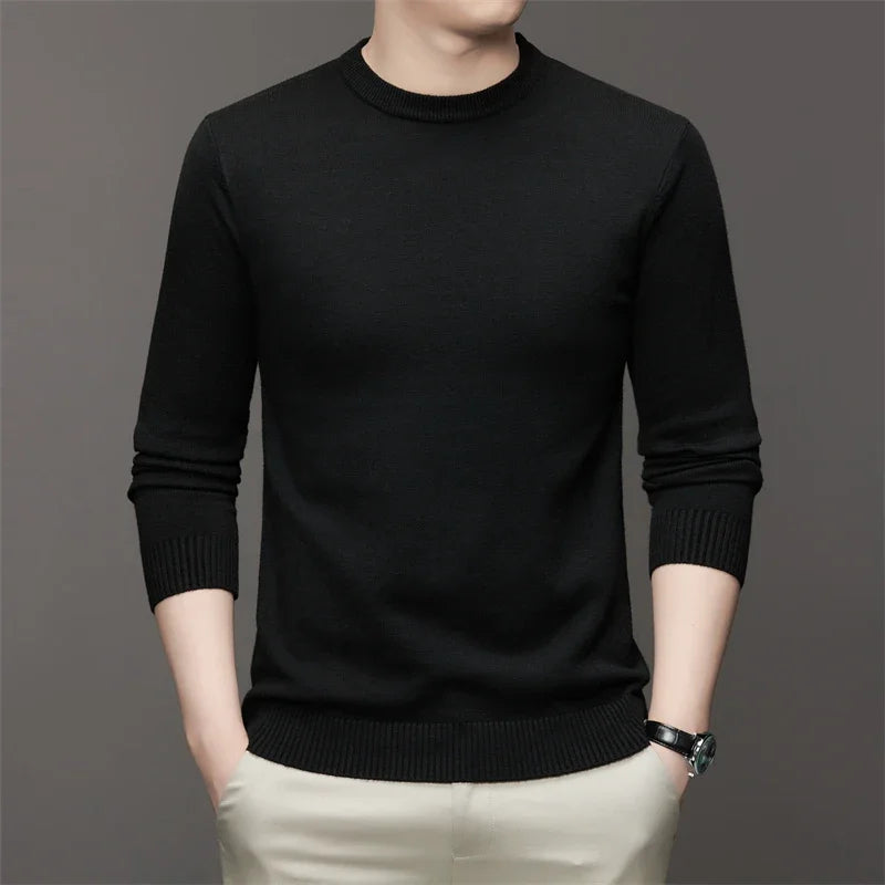 7 Colour Men's Round Neck Long Sleeved Solid Color Sweater