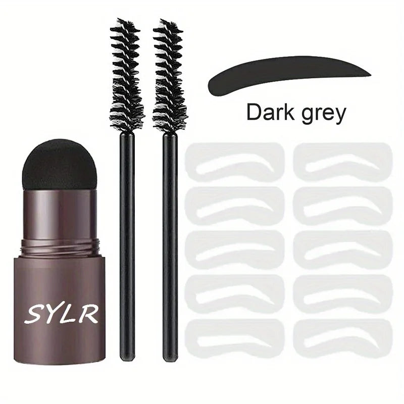 Professional eyebrow seal shaping set pen waterproof makeup pen female lasting perfect eyebrow template and 10 templates and brushes