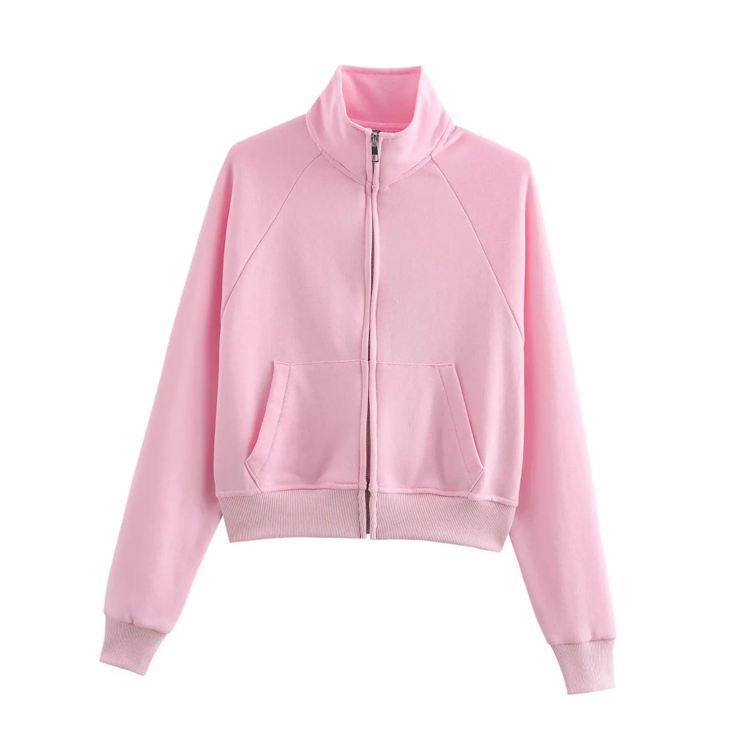 RARA Women's Zip Up Stand Collar Jacket and Drawstring Flared Pants Set Comfortable and Stylish for Everyday Activities