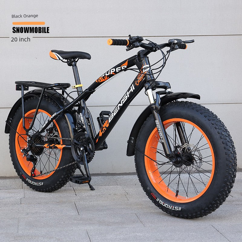 Snowmobile off-Road Mountain Bike Oversized Thick Wide Tire Plus-Size ATV Variable Speed Shock Absorption Adult Bicycles for Men and Women