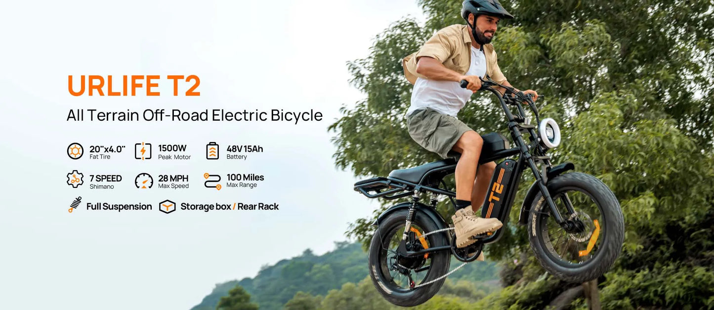 1500W Peak Electric Mountain Bike 48V 15.6Ah Removable Battery 28MPH 100 Mile Range 20X4" Fat Tire E-Bike Free Shipping Hot Sale