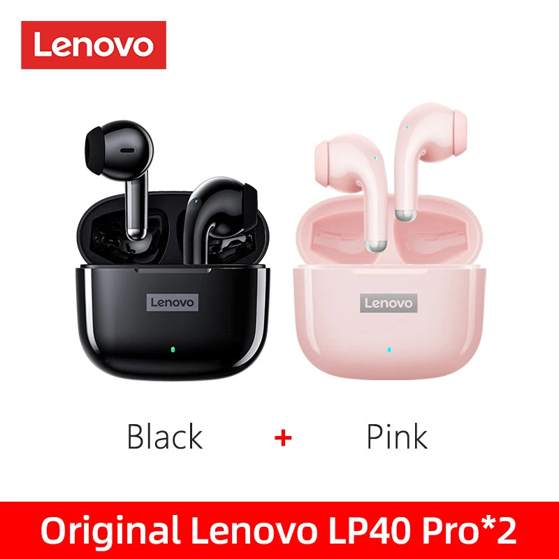 100%Original Lenovo LP40 Pro TWS Earphones Wireless Bluetooth 5.1 Sport Noise Reduction Headphones Touch Control 250mAH 2022 New