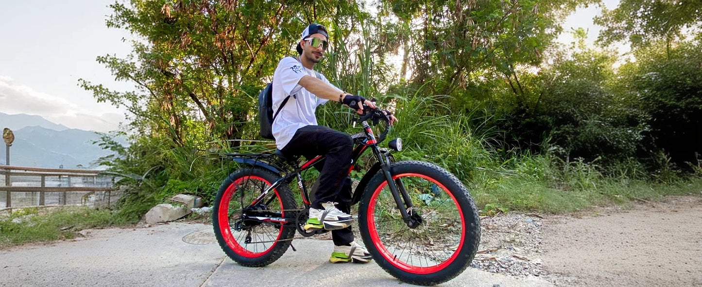Electric Bike Adults 1500W Peak Motor 34Mph Electric Bicycle 26" Fat Tire Mountain Bike 60Mile Range 48V 15AH Electric Dirt Bike