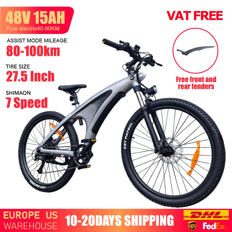 HUANCI Q5 electric bike Mountain electric e bike adults 48V 20AH Electric bike 27.5 Inch electric bikes ebike electric bicycle