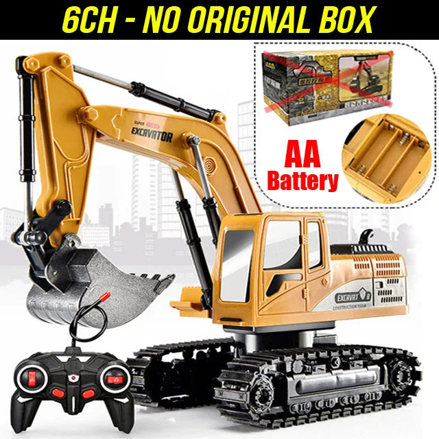 RC Excavator 2.4Ghz 6 Channel 1:24 RC Engineering Car Alloy And Plastic Excavator Boy Toy 6CH And 5CH RTR For Kid Christmas Gift